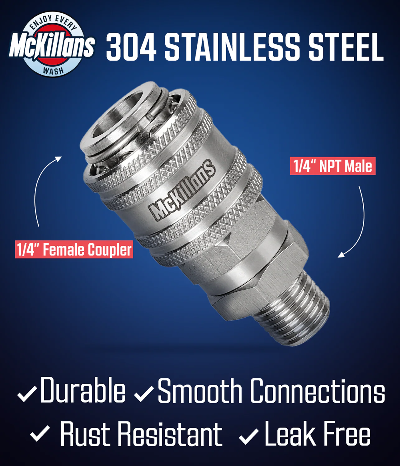 Automatic 1/4” NPT Stainless Quick Connect Coupler (2 pack) - Image 5